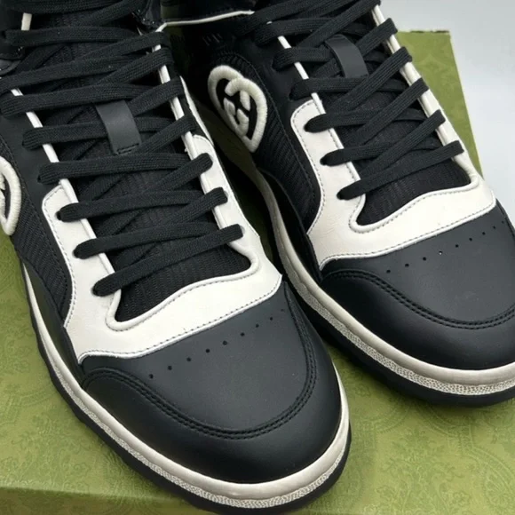 Men's Gucci Mac 80 high top leather sneakers . Size 9.